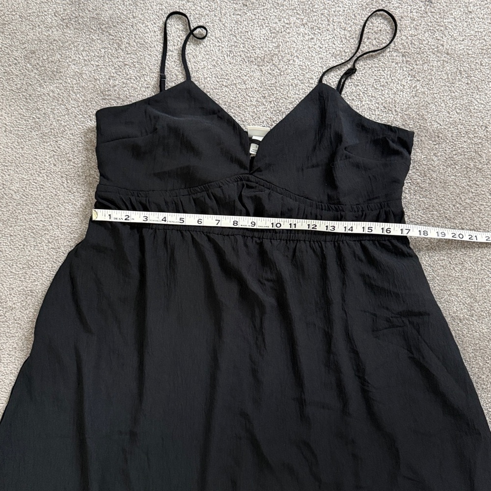 a new day Black Spaghetti-Strap V-Neck Midi Dress SZ L - Picture 7 of 10
